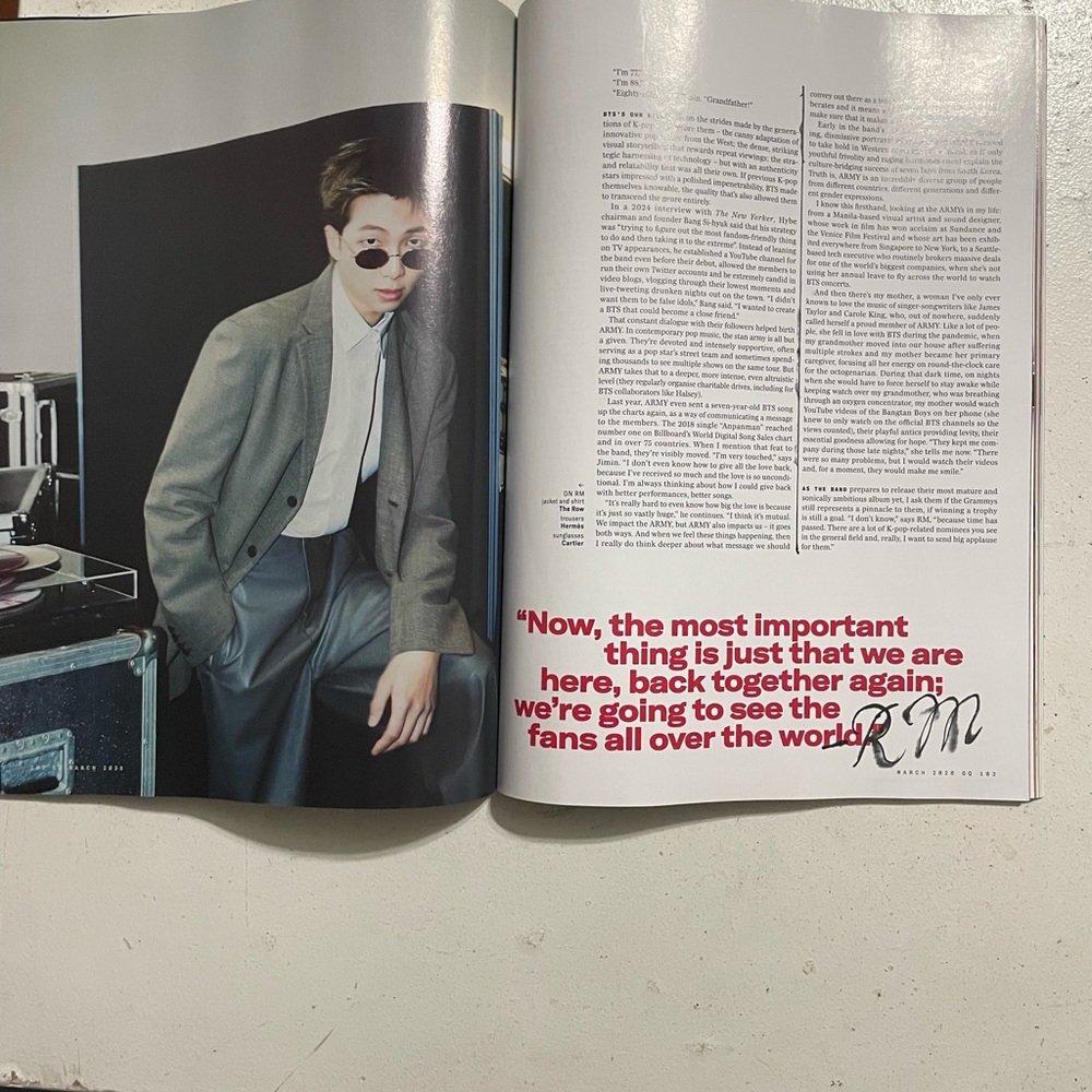 GQ Magazine UK edition BTS 'BTS is Back' Poster with Red Accent - Picture 3 of 3